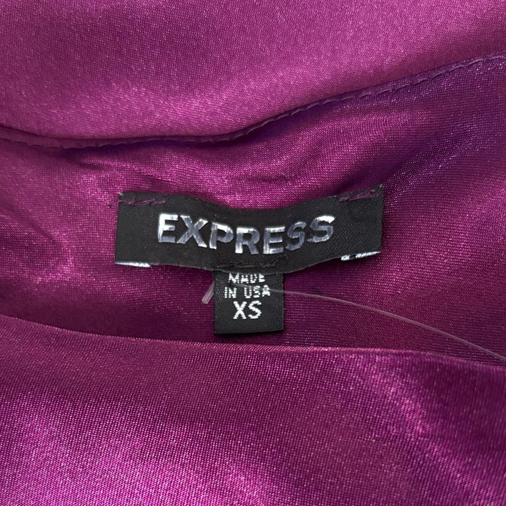 Express Purple Satin Dress, washed never worn - Picture 2 of 7